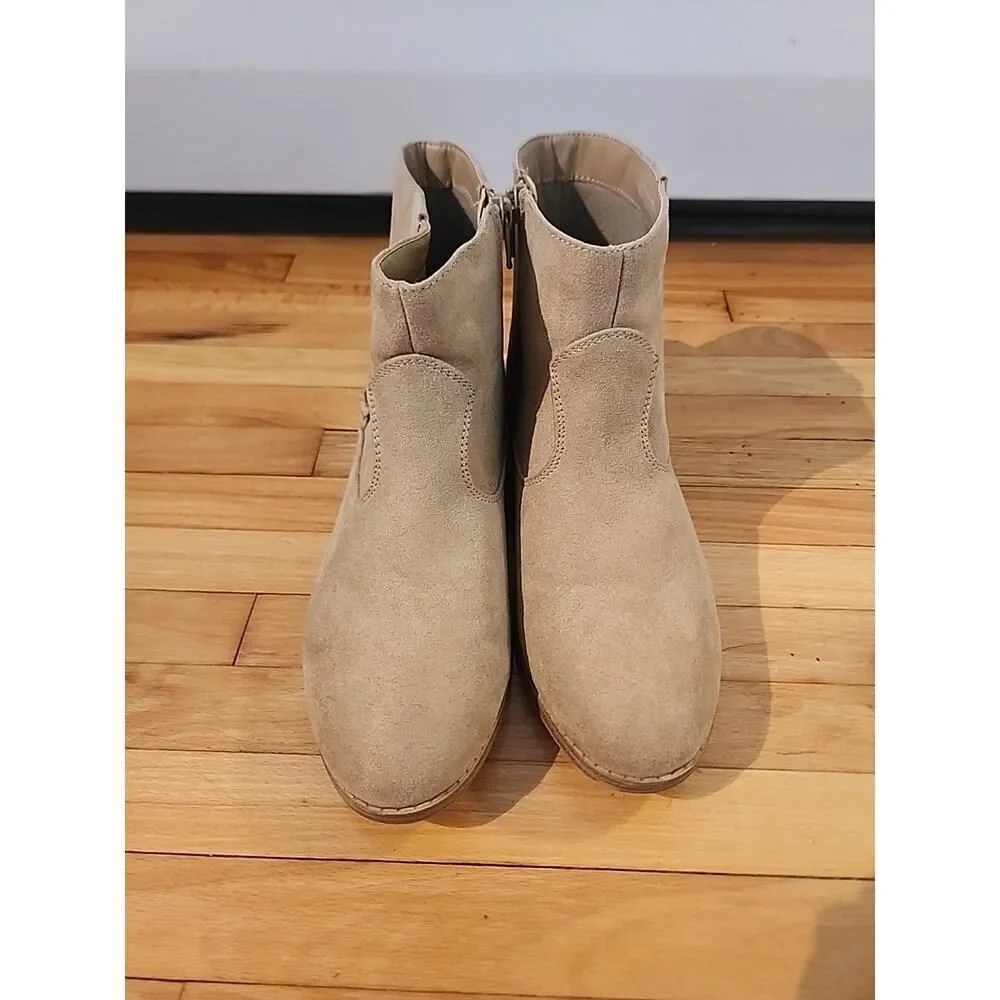 Girls' Tan Boots Zipper Booties Children's Place - SIZE 6